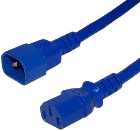 C13-C14 Power Kablosu 2 metre Mavi 3x1.5 mm ürün görseli 1