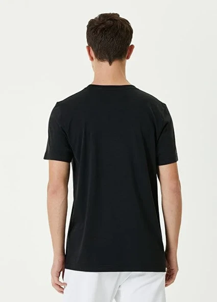 Unisex Basic Bisiklet Yaka Regular T-shirt - Siyah - Resim 5