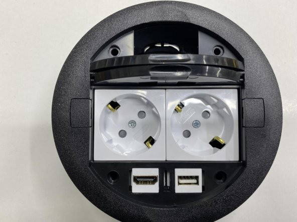 Masa Üstü Priz Siyah+ 2 Ad. Priz+1 Ad. Hdmı+1 Ad. USB Geçiş ürün görseli 1