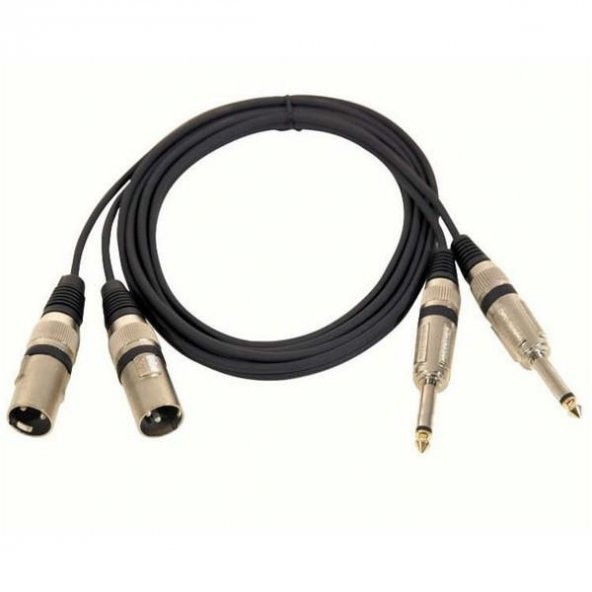 2 x Xlr Erkek 2x6.3mm Mono Kablo 2 Metre ürün görseli 1