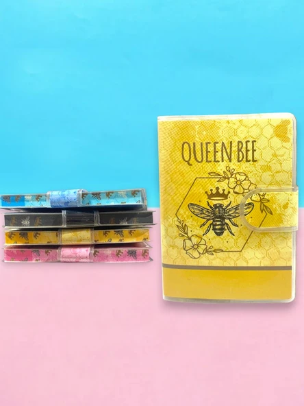 Queen Bee A7 Not Defteri , Çıt Çıtlı Cep Defteri - Sarı ürün görseli 1