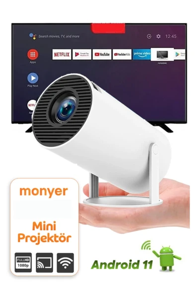 Taşınabilir Android Projeksiyon Wifi Destekli Akıllı Sinema Projektör Ultra Hd ürün görseli 1