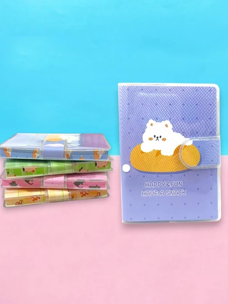 Happy & Fun Kedi A7 Not Defteri , Çıt Çıtlı Cep Defteri - Mavi ürün görseli 1