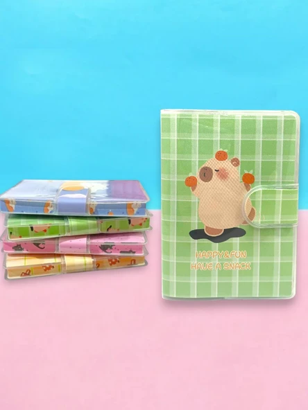 Happy & Fun Capybara A7 Not Defteri , Çıt Çıtlı Cep Defteri - Yeşil ürün görseli 1