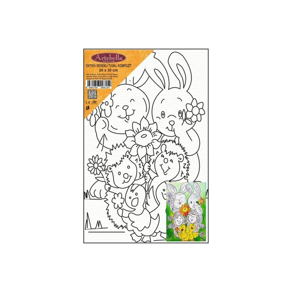 DKT055 desenli tuval kompozit boyama 20x30 cm ürün görseli 1