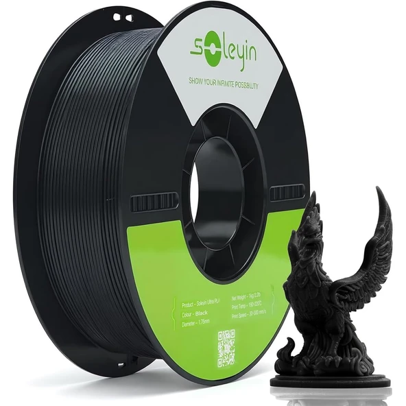 Creality Soleyin Ultra Pla Mat Siyah Filament 1.75mm 1kg ürün görseli 1