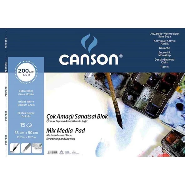 Canson Çok Amaçlı Resim Blok 200 Gr 35x50 15 Yaprak ürün görseli 1