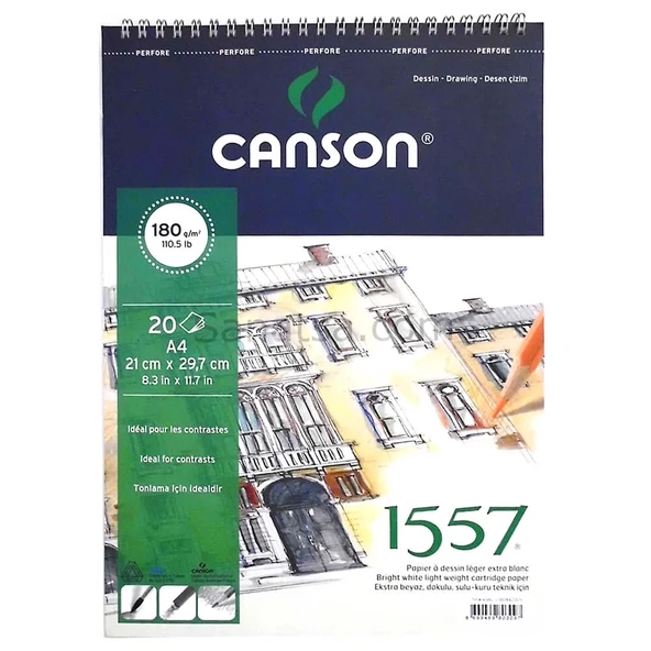 Canson 1557 Desen Çizim Defteri 180Gr. 20 Yaprak, A4 ürün görseli 1