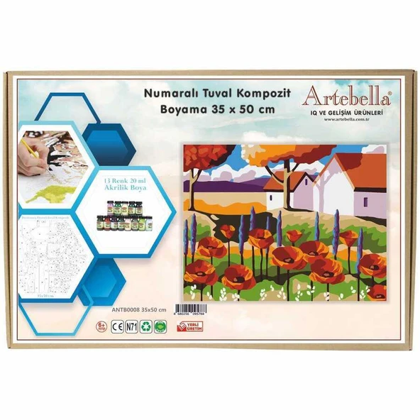 Artebella 35x50 Numaralı Kompozit Tuval Boyama Manzara ANTB0008 ürün görseli 1