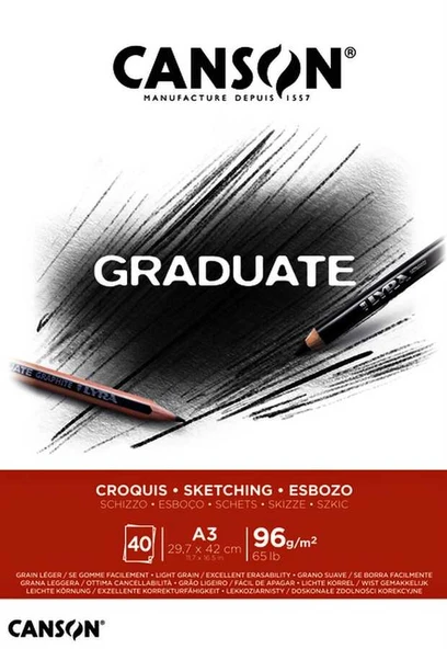 Canson Graduate A3 Sketching Blok 96 gr 40 Yaprak ürün görseli 1