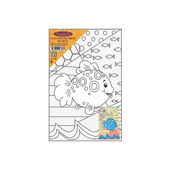 DKT058 desenli tuval kompozit boyama 20x30 cm ürün görseli 1