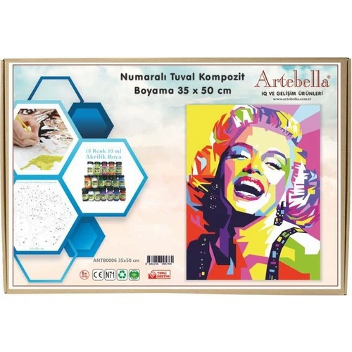 Artebella Numaralı Tuval Kompozit Boyama ANTB0006 "Marilyn Monroe"35x50 cm ürün görseli 1
