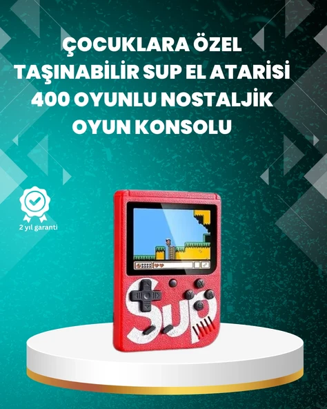 Tv Çıkışlı Mini Retro El Konsolu 400 Oyunlu ürün görseli 1