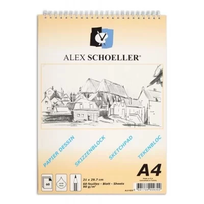 Alex Schoeller Spralli Eskiz Çizim Blok 90 Gr. A4 60 Sayfa ürün görseli 1