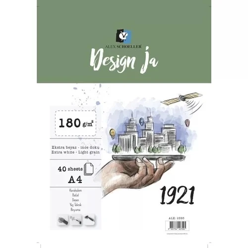 Alex Schoeller Design Ja Eskiz Çizim Defteri 180 gr A4 40 Yaprak ürün görseli 1