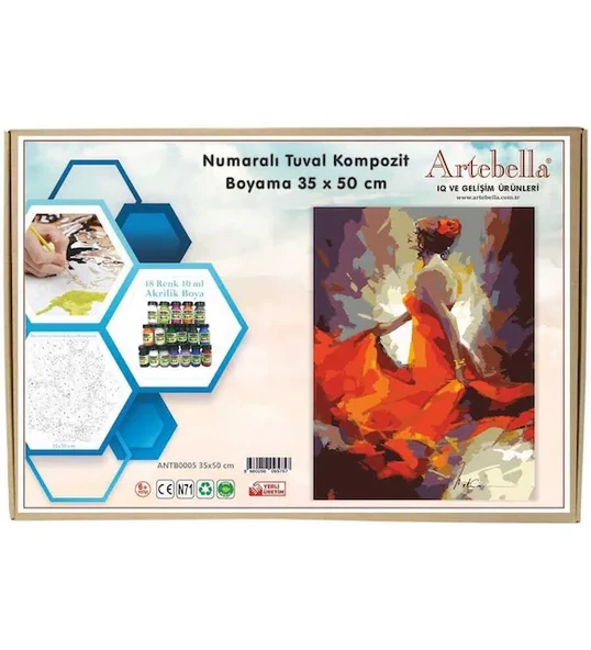 Artebella 35x50 Numaralı Kompozit Tuval Boyama Dansçı ANT00005 ürün görseli 1