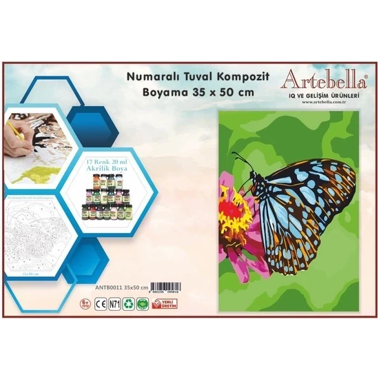 Artebella 35x50 Numaralı Kompozit Tuval Boyama KELEBEK ANT00011 ürün görseli 1
