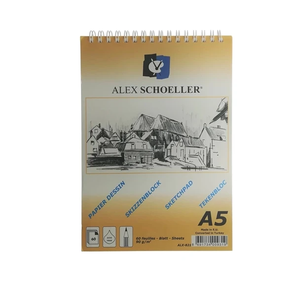 Alex Schoeller Sketch Pad Eskiz Defteri 90gr A5 60 Yaprak ALX-821 ürün görseli 1