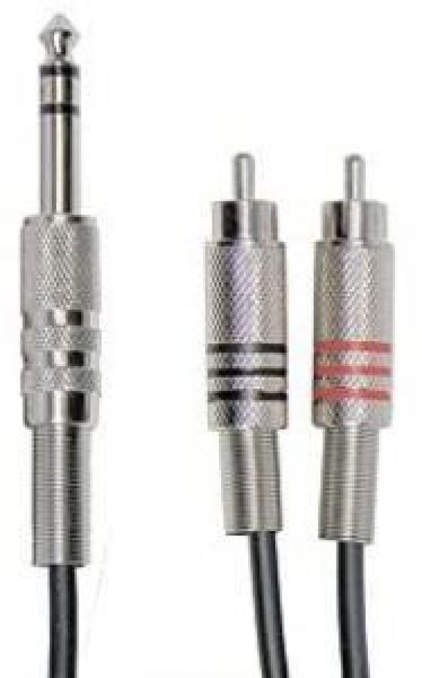 6.3 mm Erkek - 2 Rca Erkek kablo 2 metre ürün görseli 1