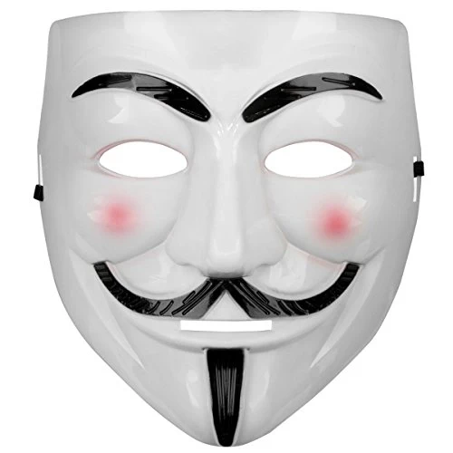 Beyaz Pembe Yanaklı V For Vendetta Maskesi ürün görseli 1