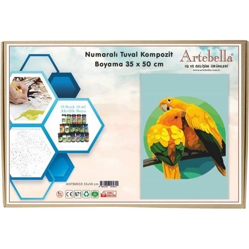Artebella 35x50 Numaralı Kompozit Tuval Boyama papağan ANT00010 ürün görseli 1
