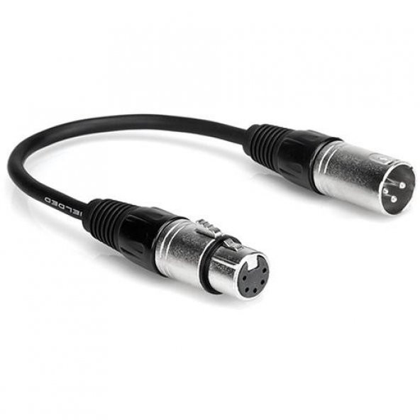 5-Pin XLR Dişi to 3-Pin XLR Erkek DMX Adaptör Kablo 1 Metre ürün görseli 1
