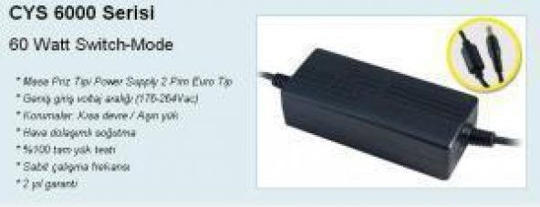 24 Volt 2.5 Amper Dc Adaptör - Resim 2