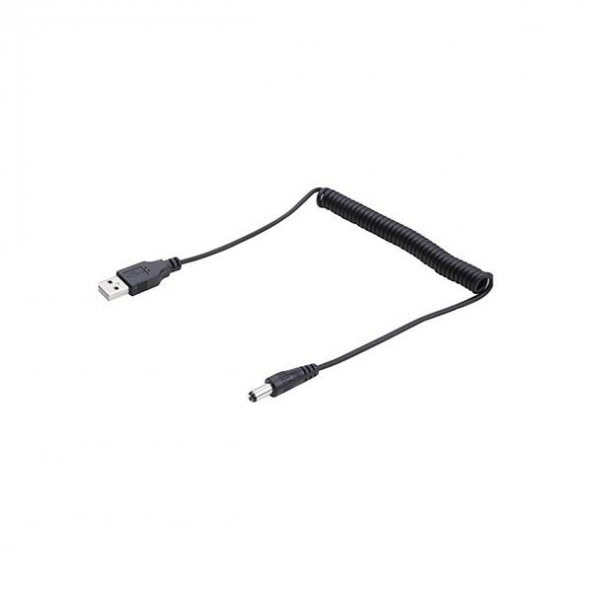 Usb to 5.5 mm dc Jack Kablo Spiral ürün görseli 1