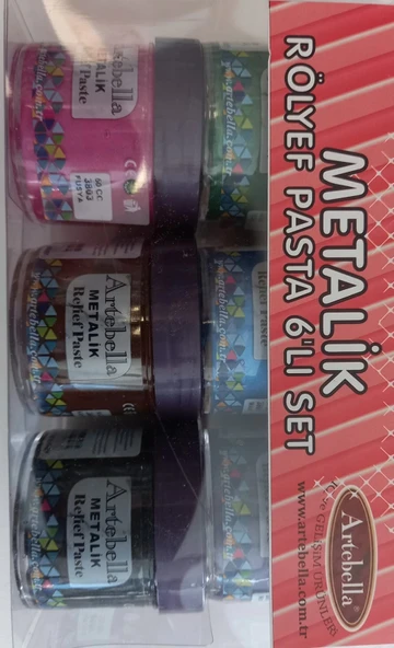 Artebella metalik Rölyef Pasta rpalS0001 50 cc 6'Lı Set-2 ürün görseli 1