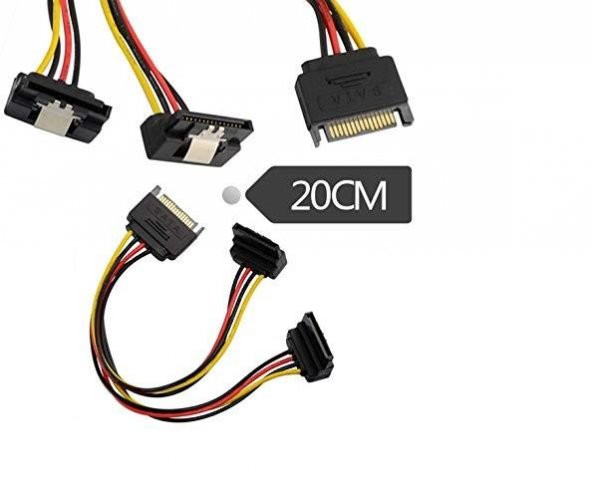 sata power hdd güç çoklayıcı 90 Derece Klipsli ürün görseli 1
