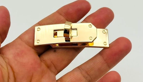 Çanta Aksesuar 6 Cm Light Gold Geçmeli Kilit ürün görseli 1