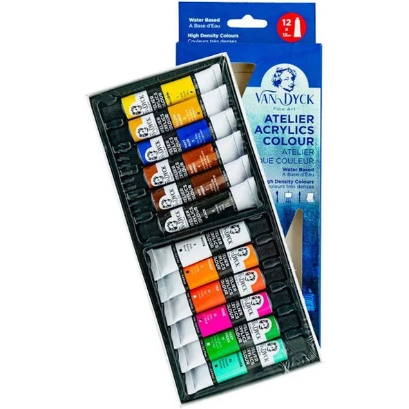 Van Dyck Atelier Akrilik Boya Seti 12ml 12li ürün görseli 1