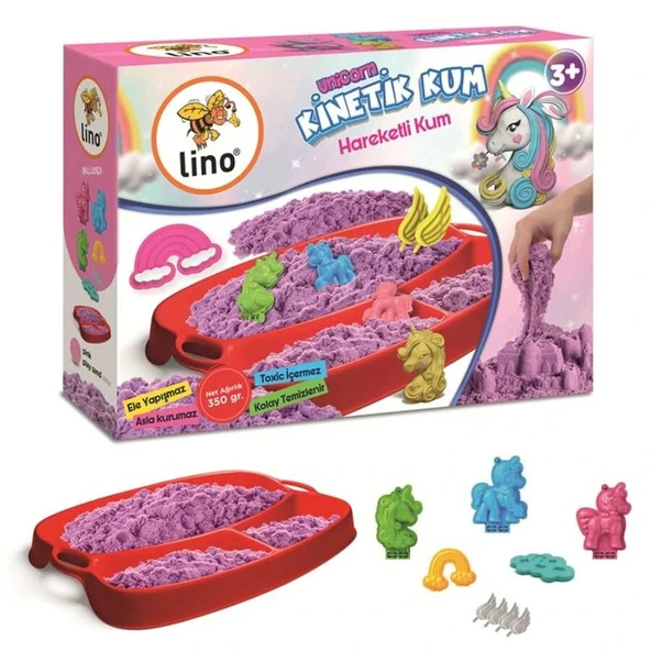 Lino Kinetik Kum Seti DİNAZORLAR (350 gr Kum + Tepsi + 6 Kalıp) ürün görseli 1