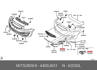 Mitsubishi Space Star 2020-2022 Sis Lamba Kapağı Sol Sis Delikli (Fpı) Oem No: (6400J651) ürün görseli 1