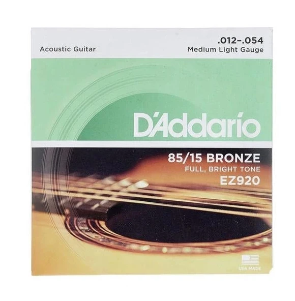 DADDARİO EZ920 AKUSTİK GİTAR TEL SETİ, 85/15 BRONZE, MEDIUM LIGHT ürün görseli 1