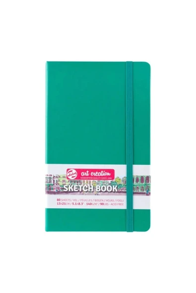 Talens Art Creation Sketchbook Sert Kapak Eskiz Defteri 80 Yaprak 140 gr FoREst green 13X21 orman yeşil ürün görseli 1