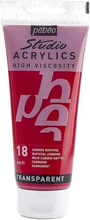 Pebeo Akrilik Boya Studio 100ML Naphtol Carmine 18 ürün görseli 1