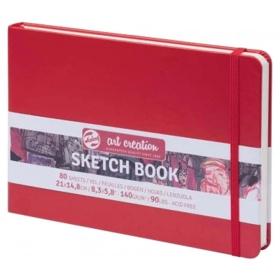 Talens Sketch book Sert Kapaklı Eskiz Defteri 140Gr. 14.8X21Cm 80 Yp. kırmızı ürün görseli 1