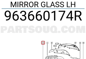 Renault Megane Iıı/Latitude 2009- Ayna Camı Sol Isıtmalı (Oem No:963660174R) ürün görseli 1