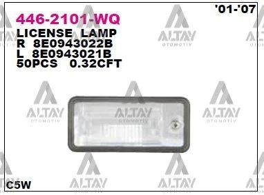 Audi A3 - A4 - A6 2001-2011 Plaka Lambası - Sağ (Oem No:8E0943022B) ürün görseli 1