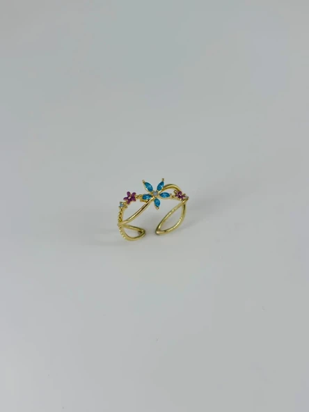 Ayarlanabilir Zirkon Taşlı Pirinç Bijuteri Yüzük - Yz0188-1 ürün görseli 1