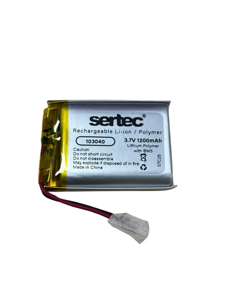 103040 3.7V 1200Mah Li-Polymer Pil (Devreli/1.5A) ürün görseli 1