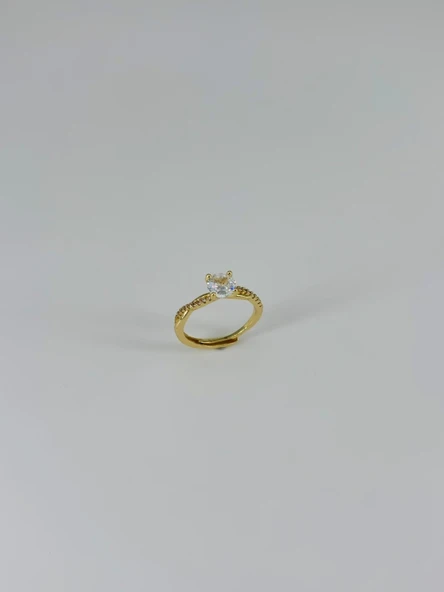 Ayarlanabilir Zirkon Taşlı Pirinç Bijuteri Yüzük - Yz0189-1 ürün görseli 1