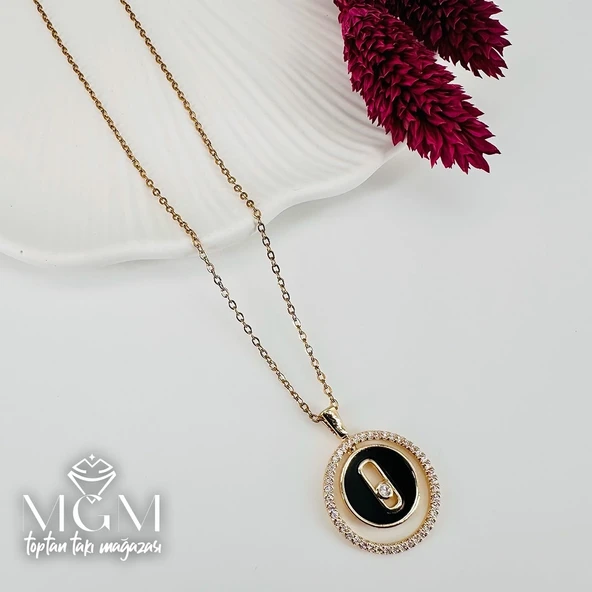 Zirkon Taşlı Zincir : Çelik Çelik Kolye 40+5 Cm - Kl0240 ürün görseli 1