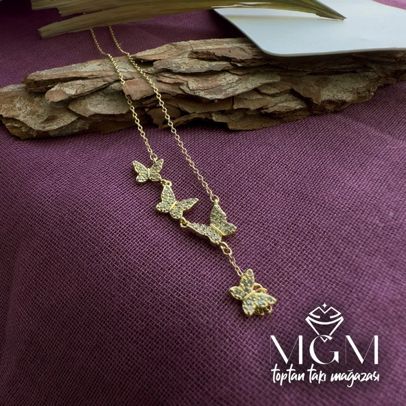 Zirkon Taşlı Detaylı Kolye - Kl0012 ürün görseli 1