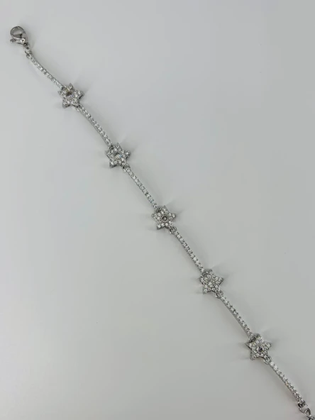 Rodyum Zirkon Taşlı Pirinç Bileklikler 17+4 Cm - Kbl0375 ürün görseli 1