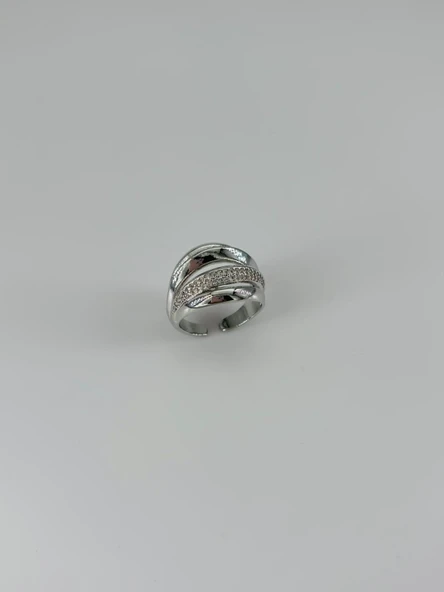 Rodyum Kaplama Zirkon Taşlı Yüzük - Yz0160 ürün görseli 1