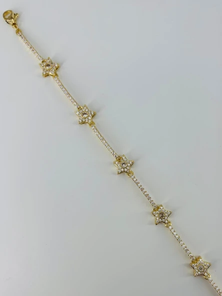 Zirkon Taşlı Pirinç Bileklikler 17+4 Cm - Kbl0385 ürün görseli 1