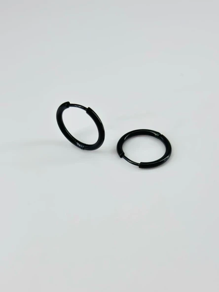 Siyah Çelik Erkek Küpe Çap (14 Mm) Kalınlık (2 Mm) - Ekp0004 ürün görseli 1
