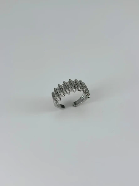 Rodyum Kaplama Zirkon Taşlı Yüzük - Yz0146 ürün görseli 1
